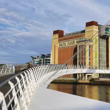 The BALTIC Centre for Contemporary Art, Millennium Bridge, Tyne Bridge and Sage Gateshead, Tyne and Wear, UK