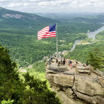 Chimney Rock at Chimney Rock mountain State Park in North Carolina, United States