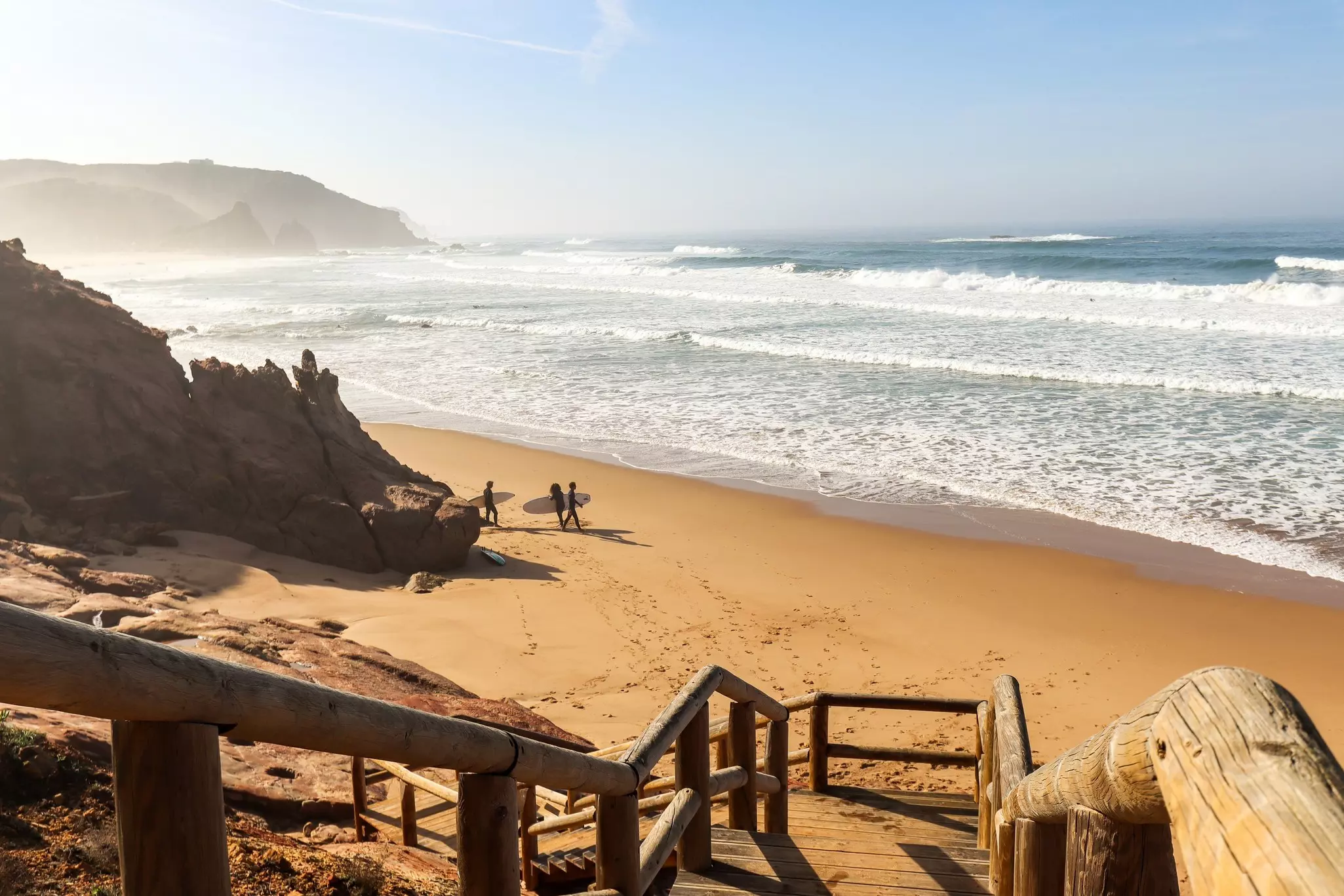 View to Praia do Amado, Beach and Surfer spot near Sagres and Lagos.