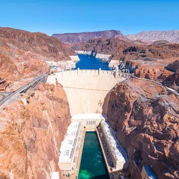 Beautiful view of Hoover Dam and Lake Mead - Arizona and Nevada border - USA  License Type: media  Download Time: 2023-04-14T12:04:39.000Z  User: Norma.PrauseBrewer_LonelyPlanet  Is Editorial: No  purchase_order: