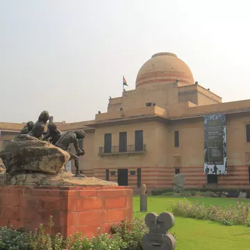 Facade of National Gallery of Modern Art in New Delhi, India.