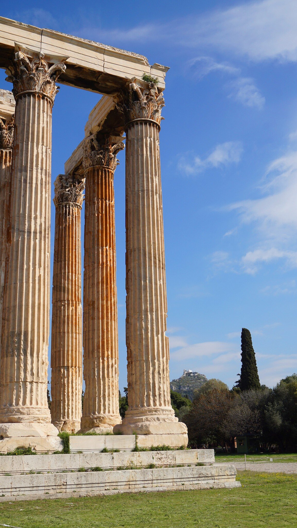 Ruins of the ancient site of Olympia, specifically the Philippeion in the Altis of Olympia, which was an Ionic circular memorial of ivory and gold. The Olympic games originate from there.