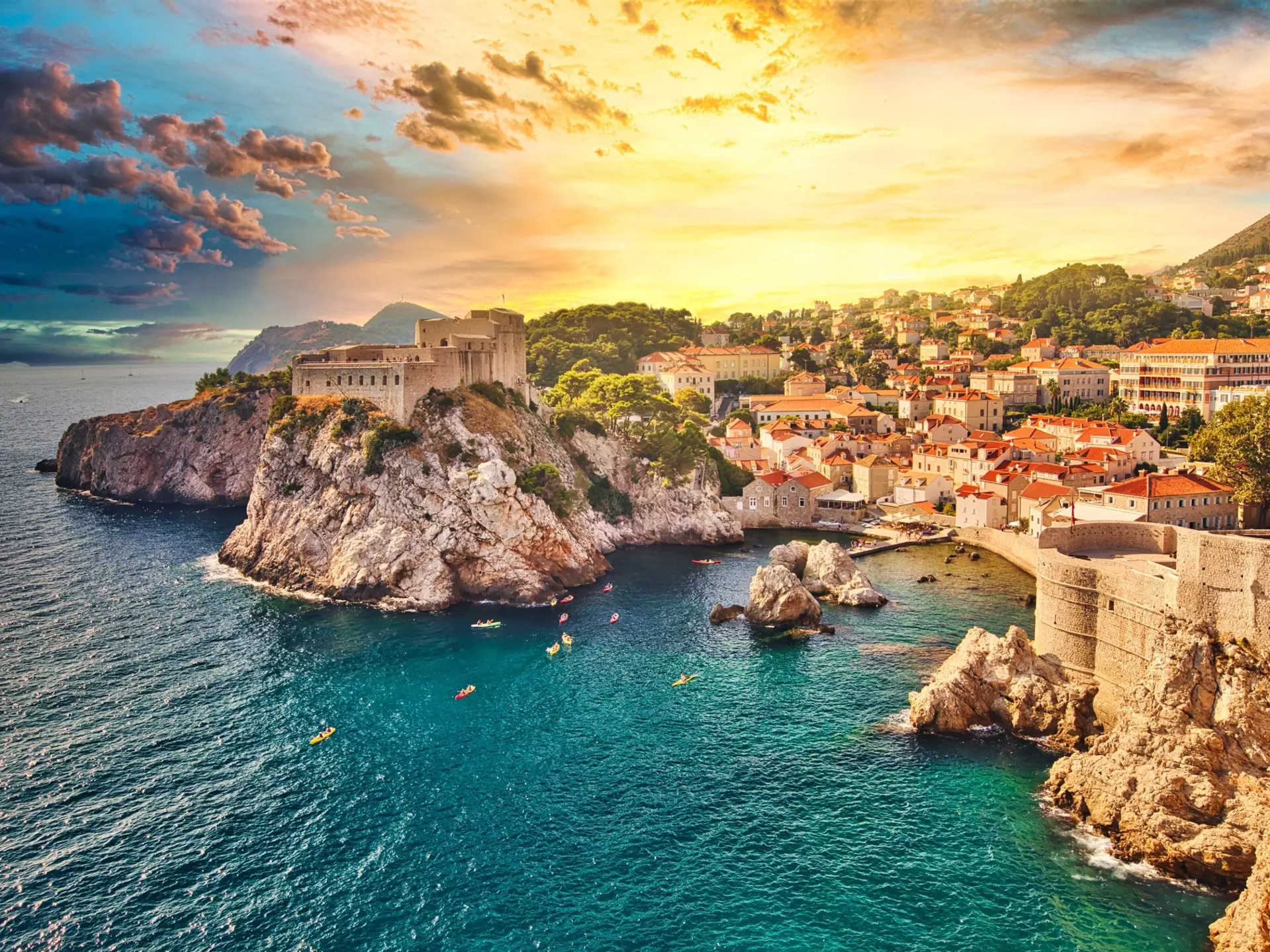 Take a kayaking tour of Dubrovnik and marvel at astonishing sunsets over these monumental fortifications that have guarded the city for more than 500 years © Benny Marty / Shutterstock