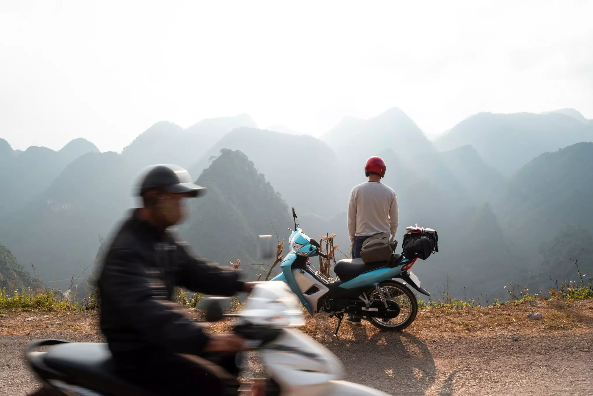Motorcylists on a road