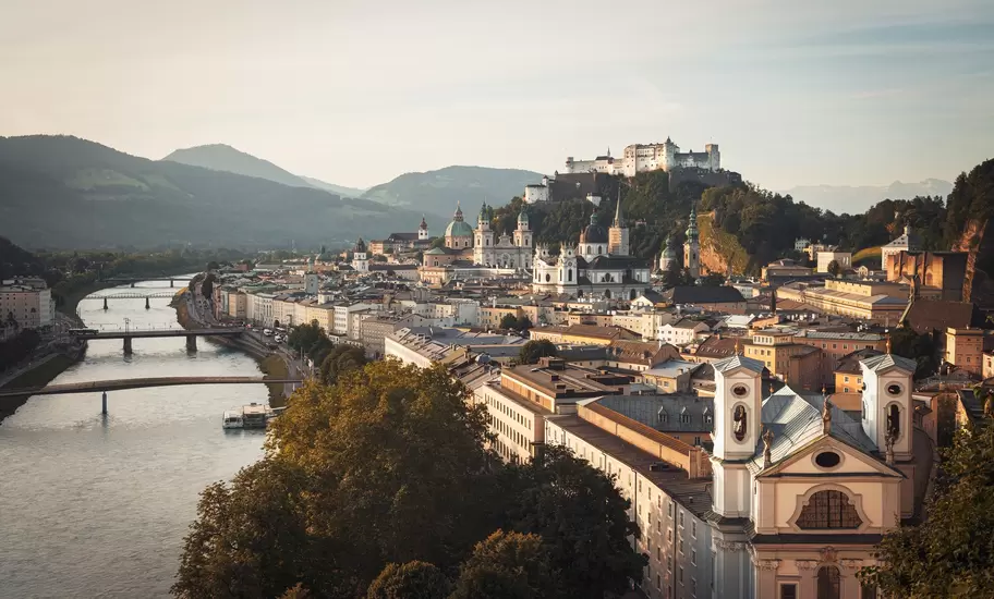 A view over central Salzburg, Austria