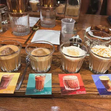 A flight of four different coffees at La Viet Coffee, Nha Trang, Vietnam. James Pham/Lonely Planet
