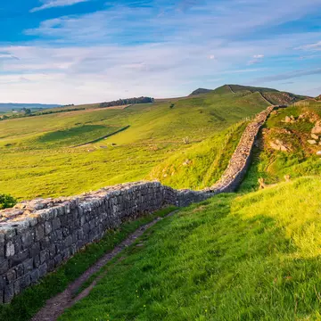 Hadrian's Wall is a World Heritage Site in the beautiful Northumberland National Park. daverhead / Getty Images