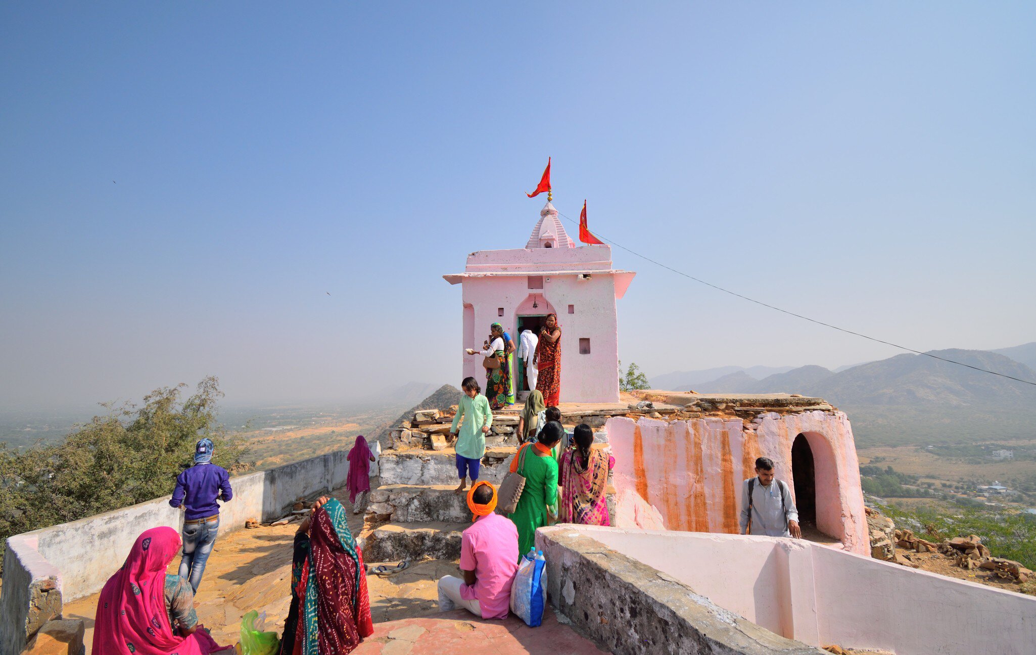 People visiting Savitri Mata temple in Pushkar, Rajasthan, India.