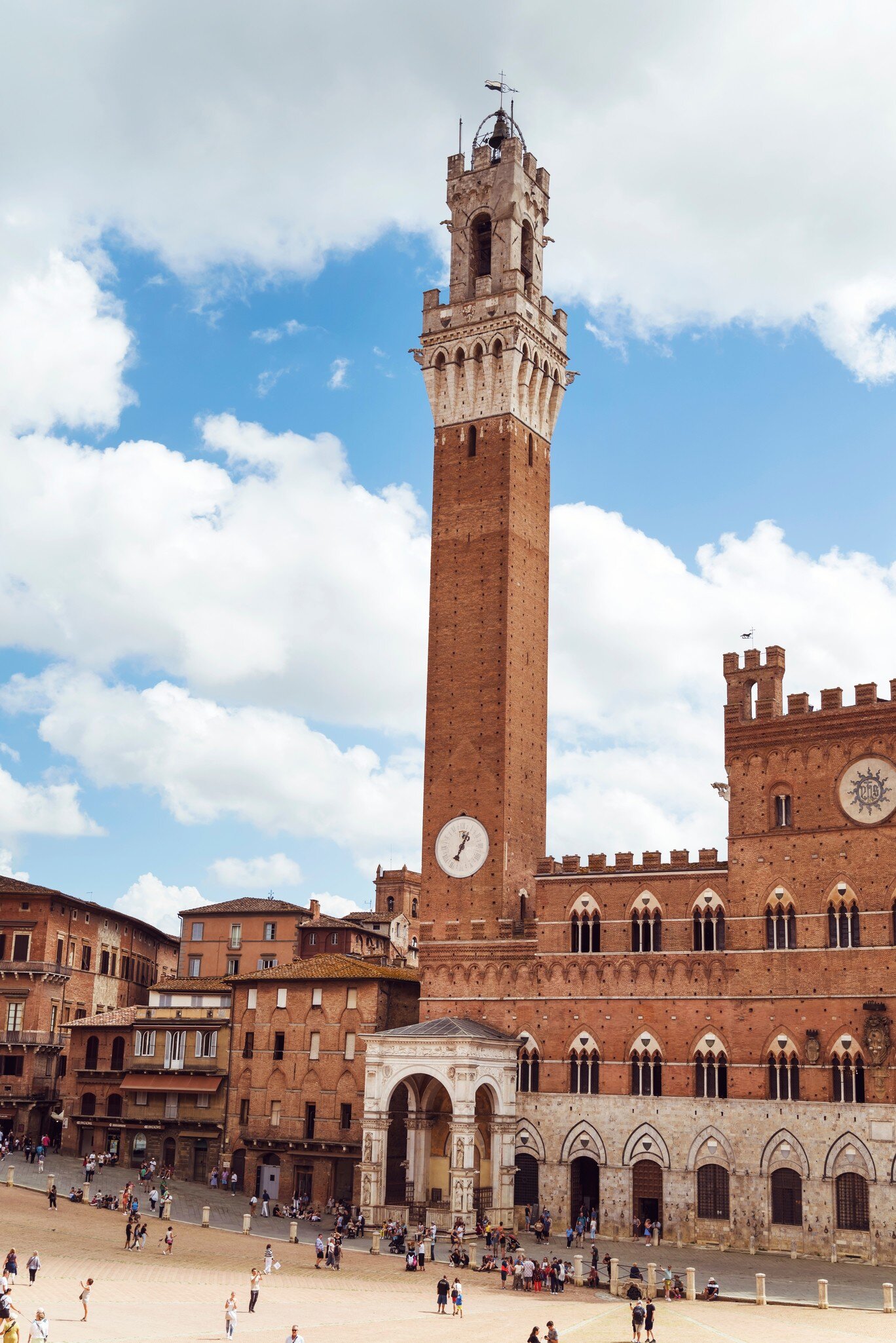 Piazza del Campo, Siena, Italy - stock photo
Pictured is the Torre del Mangia and town hall building which also houses the Museo Civico

