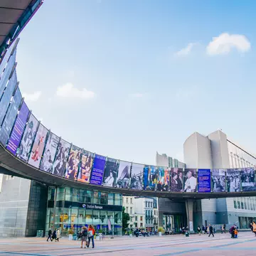 Brussels, Belgium - 26/09/2017: Exterior view of the European Parliament Building. Cityscape of Brussels. Brussels is the capital of Belgium and the administrative capital of the EU. Parlamentarium  License Type: media  Download Time: 2024-03-20T03:24:37.000Z  User: dermothegarty77  Is Editorial: Yes  purchase_order:   