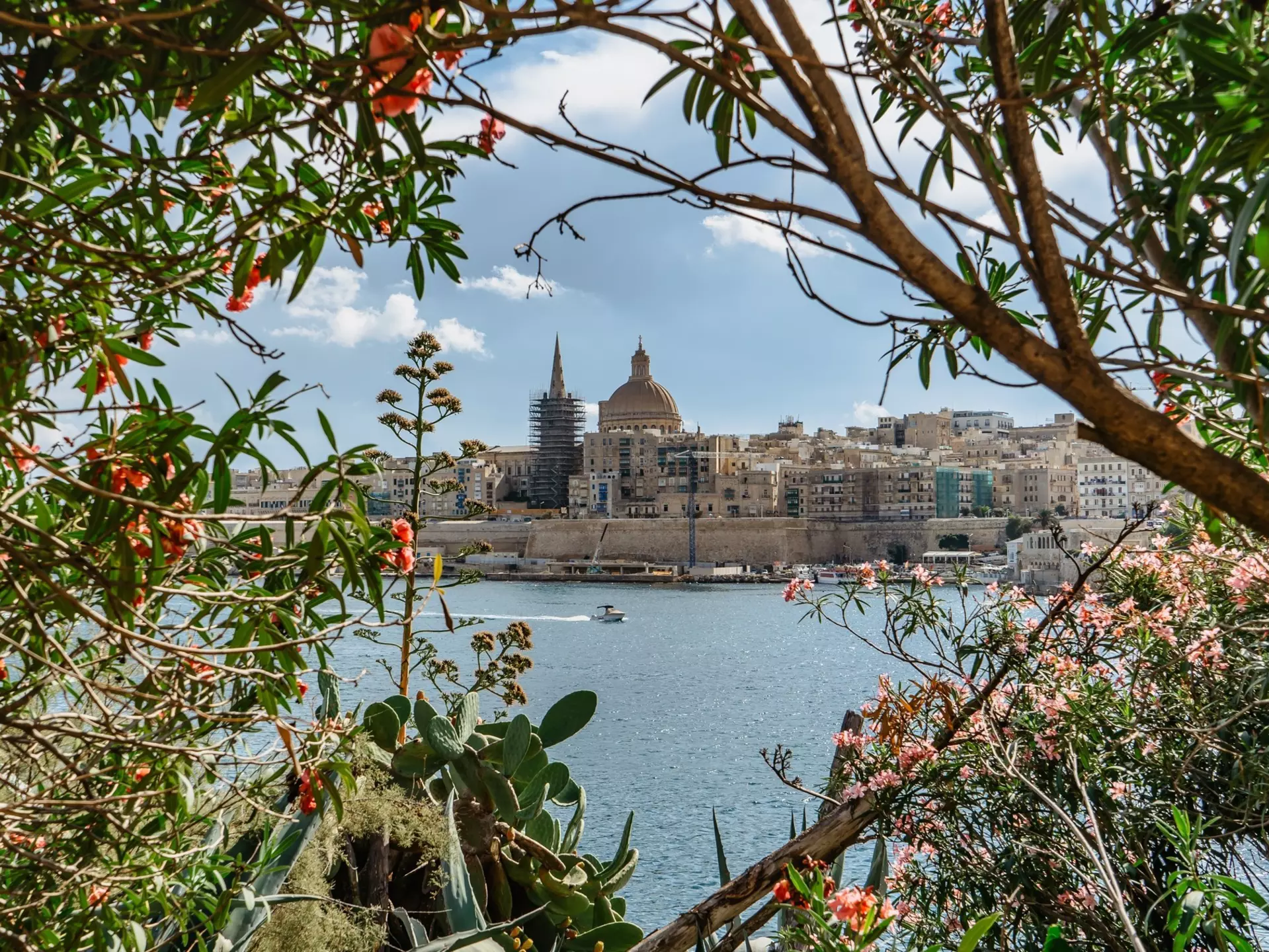 Basilica of Our Lady of Mount Carmel seen from Gzira in Valletta, Malta. Eva Pruchova/Shutterstock