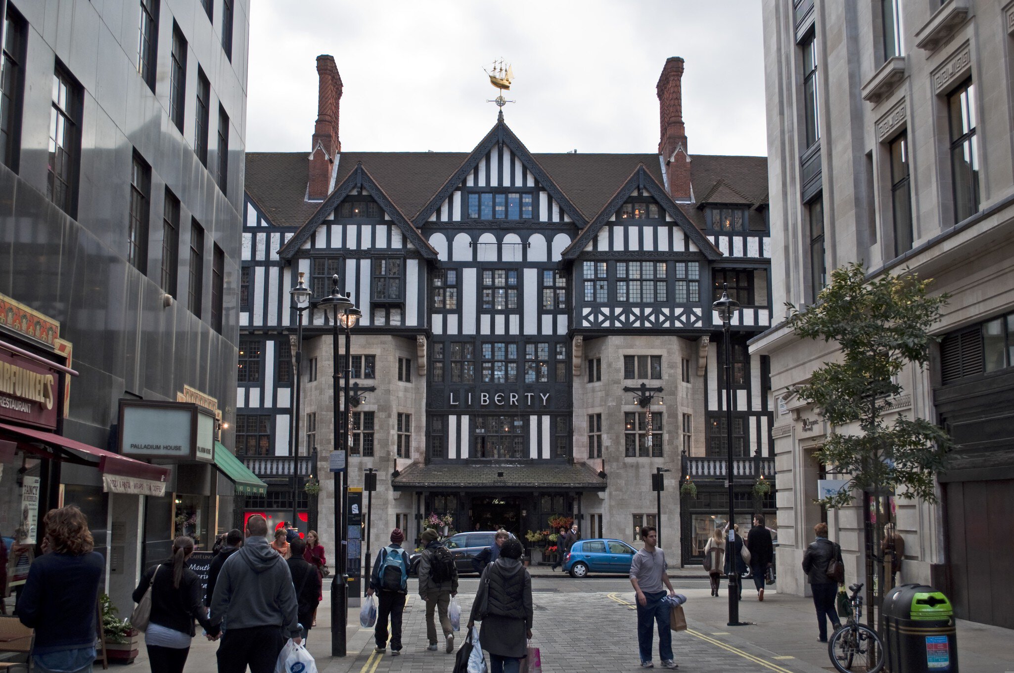 Looking down Argyll Street to Liberty Department Store, West End.