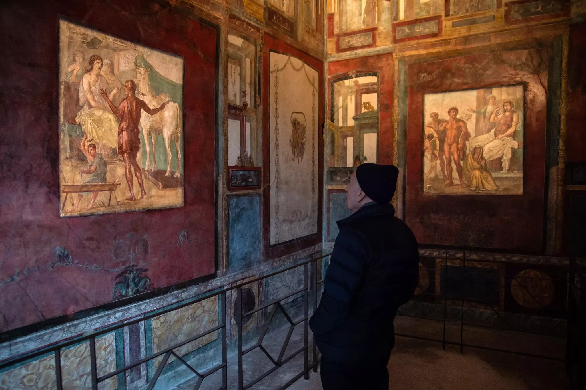 A painstaking restoration of Casa dei Vettii in Pompeii reveals ancient frescoes, many of them erotic in subject, in a new light © Ivan Romano / Getty Images