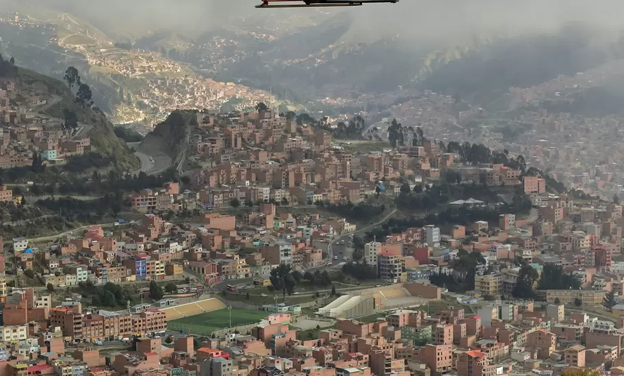 Scenic view of La Paz, Bolivia.