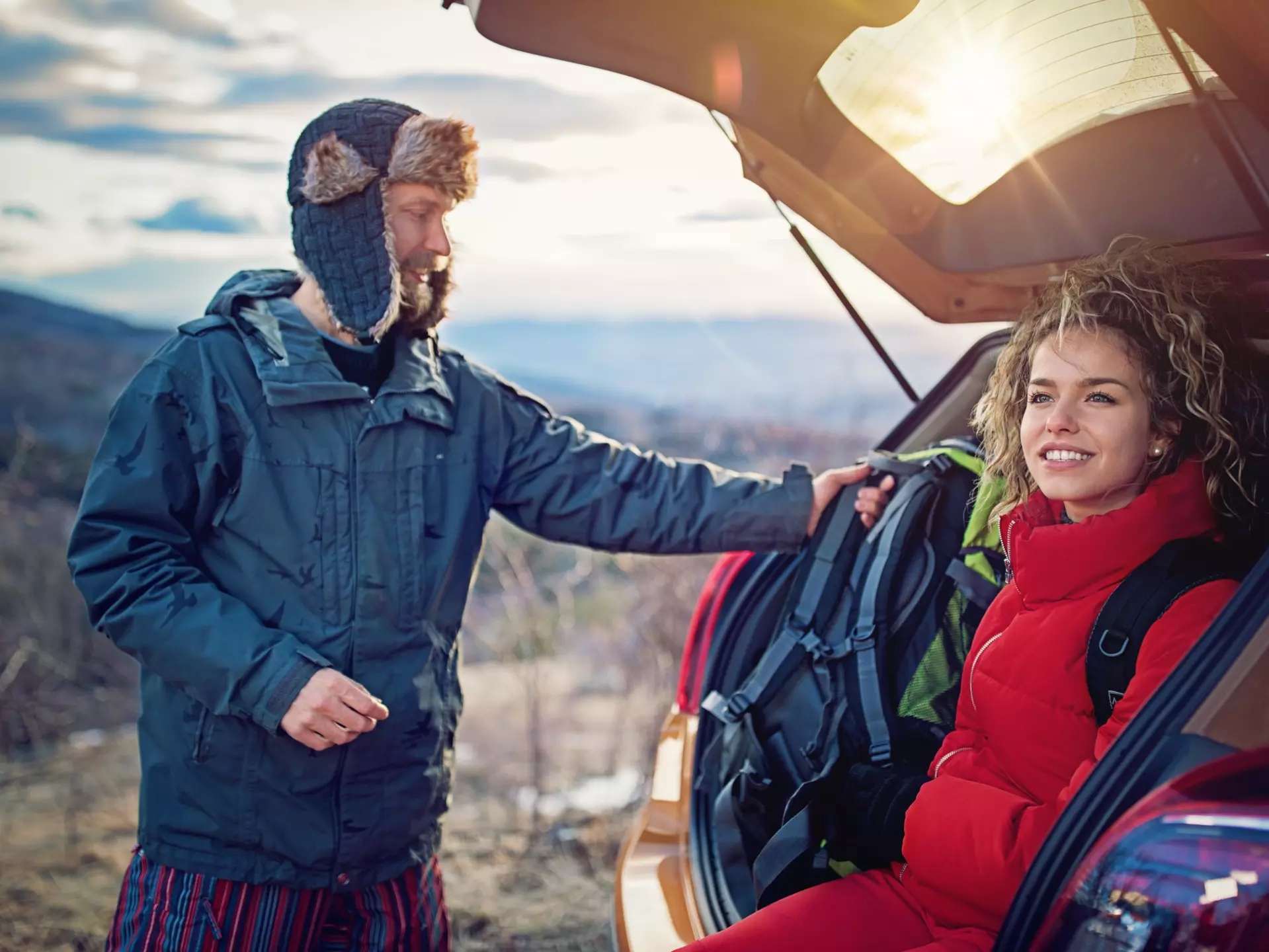 Hiking couple is resting after long trekking in mountain
932458368
activity