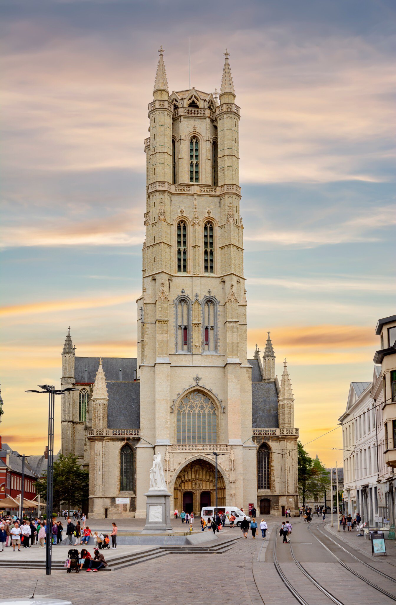 Saint Bavo cathedral in center of Gent, Belgium