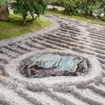 Ginkaku or Ginkaku-ji also called Silver Pavilion or Silver Temple.  Spectacular giant cone in zen garden made of gravel in Kyoto Japan.  License Type: media_digital  Download Time: 2024-06-26T13:23:40.000Z  User: catalinaaragon  Is Editorial: No  purchase_order: 56530