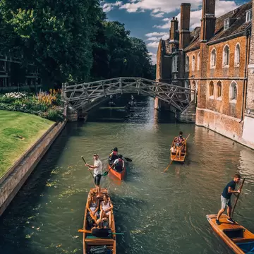 The Mathematical bridge at Queens college in Cambridge..Taken on a bright spring day.

Queens' College with bridge and flowers
