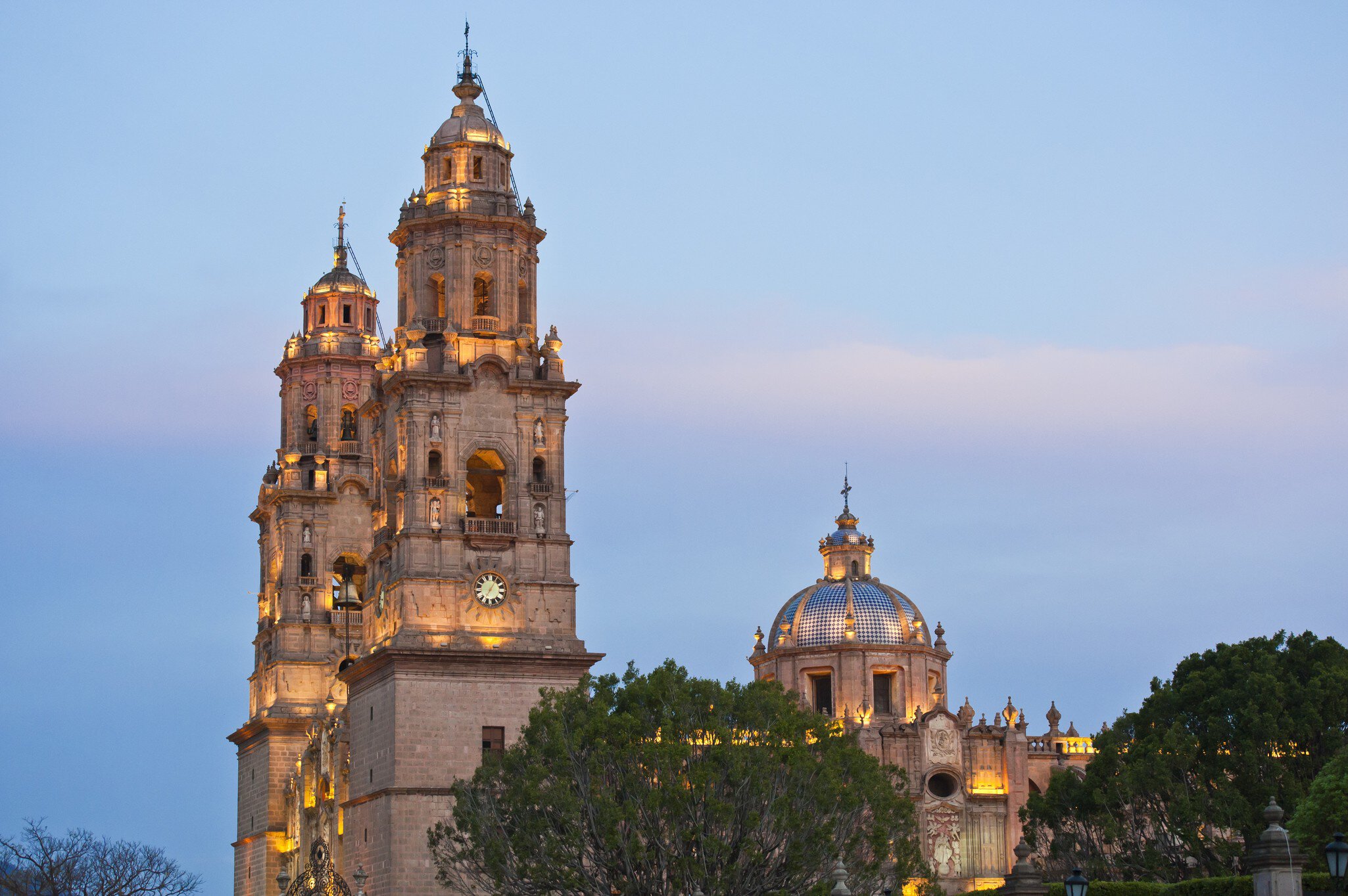 Mexico, Michoacan state, Morelia the cathedral