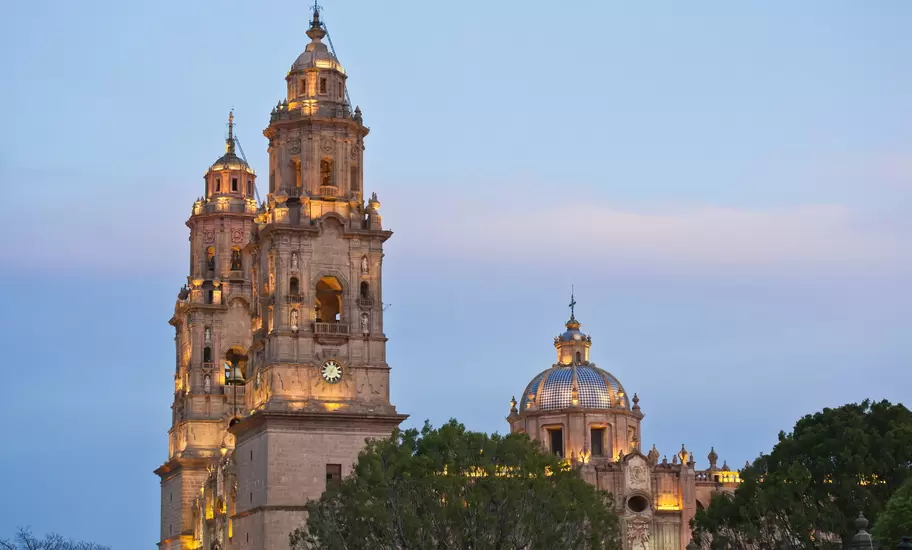 Mexico, Michoacan state, Morelia the cathedral