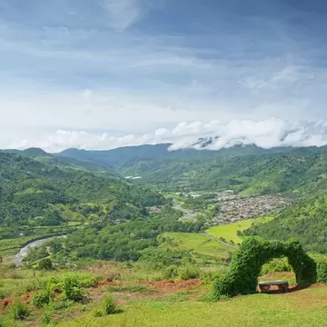 View over the Orosi valley and the town of Orosi in Costa Rica.