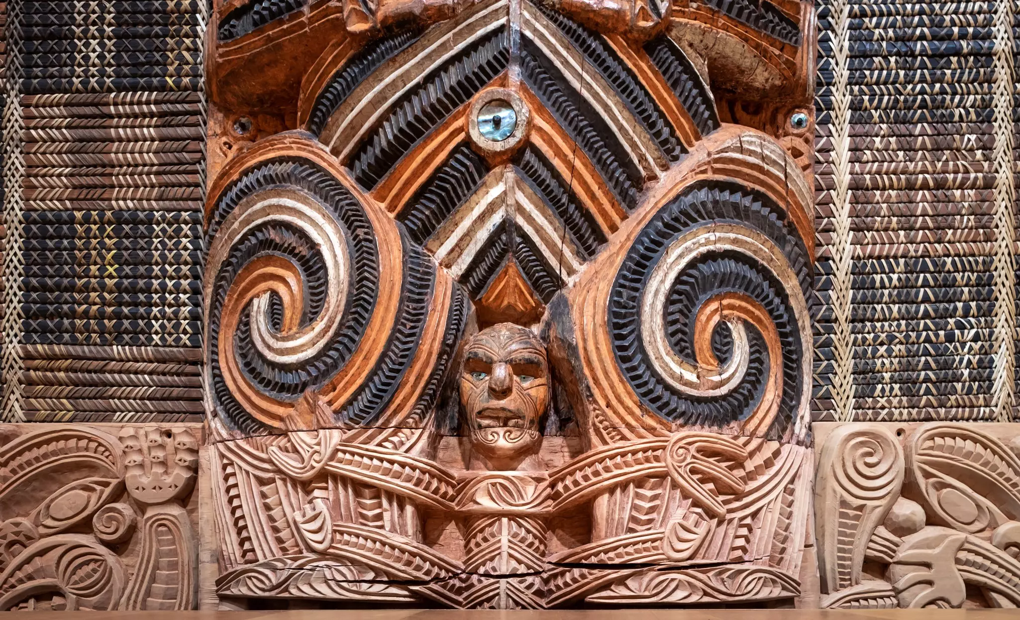 Auckland, New Zealand - 10 January 2020: Detail of a Maori carving in New Zealand, License Type: media, Download Time: 2025-05-28T10:02:41.000Z, User: lonelyplanetmedia, Editorial: true, purchase_order: 65050 - Digital Destinations and Articles, job: Global Publishing WIP, client: Global Publishing WIP, other: Peterson Haggarty // SS Comp Ingestion