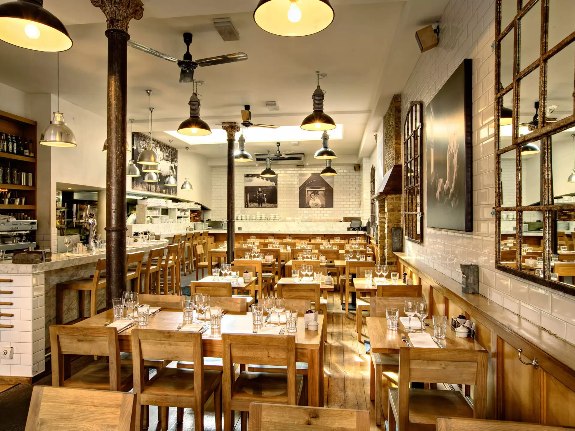 Tom Aikens restaurant interior.
B0A74A
Tom's, kitchen, interior, texture, textures, tasty, flavours, flavour, taste, michelin, star, french, cuisine, food, Tom, Aiken, London, restaurant, s, dining, eating, picture, art, mirror, wooden, tables, chairs, tiles, bar