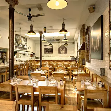 Tom Aikens restaurant interior.
B0A74A
Tom's, kitchen, interior, texture, textures, tasty, flavours, flavour, taste, michelin, star, french, cuisine, food, Tom, Aiken, London, restaurant, s, dining, eating, picture, art, mirror, wooden, tables, chairs, tiles, bar