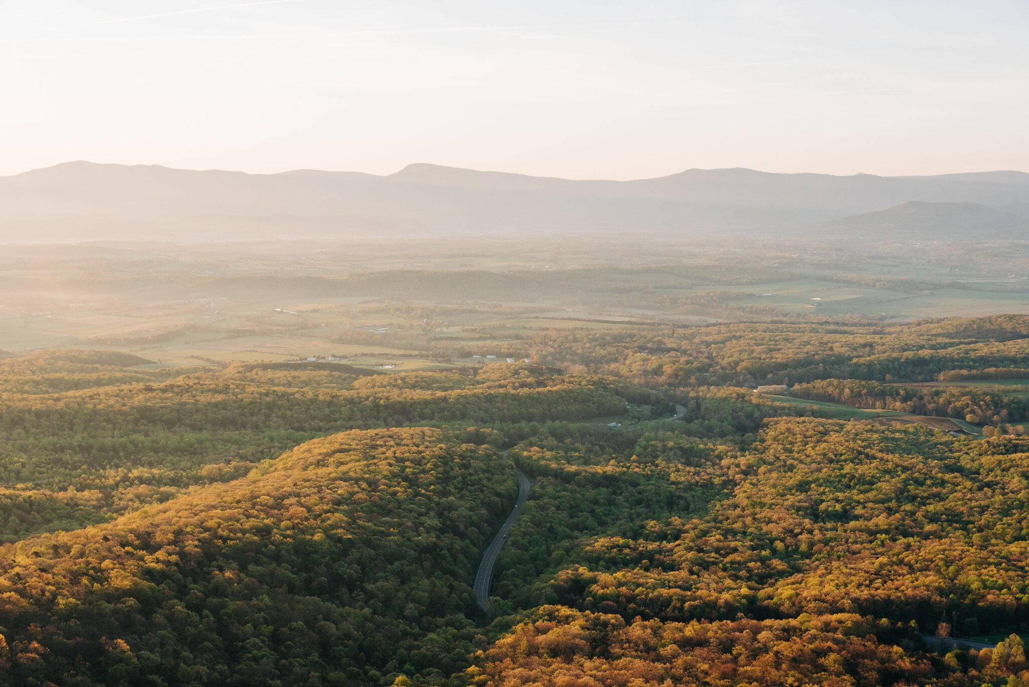 View of the Shenandoah Valley and Blue Ridge Mountains at sunrise, from the Massanutten Storybook Trail in Luray, Virginia, License Type: media, Download Time: 2025-01-27T22:09:08.000Z, User: adouglaslott59, Editorial: false, purchase_order: 65050 - Digital Destinations and Articles, job: future digital articles, client: future digital articles, other: Ann Douglas Lott
