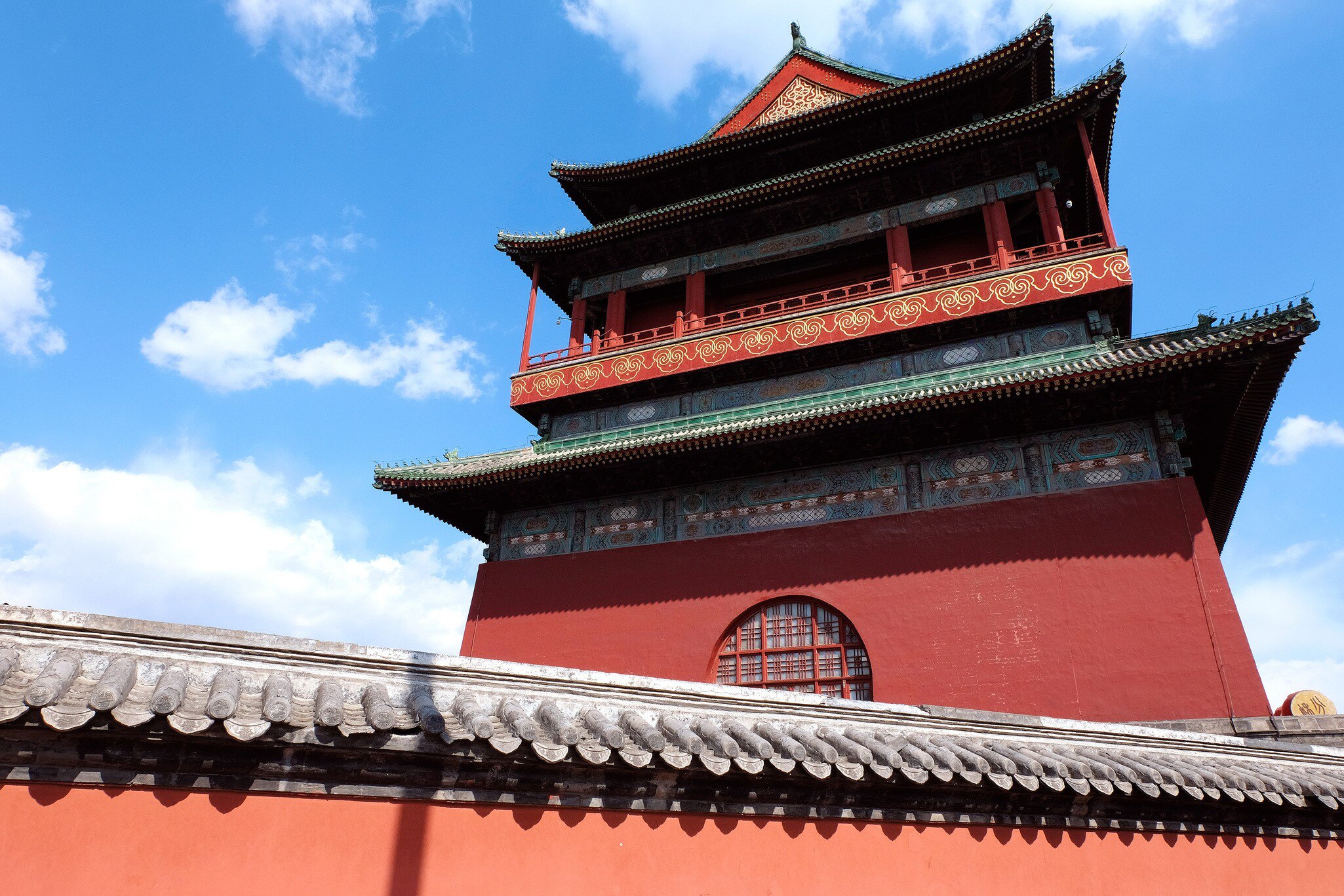 View of the Drum Tower in Beijing, China.