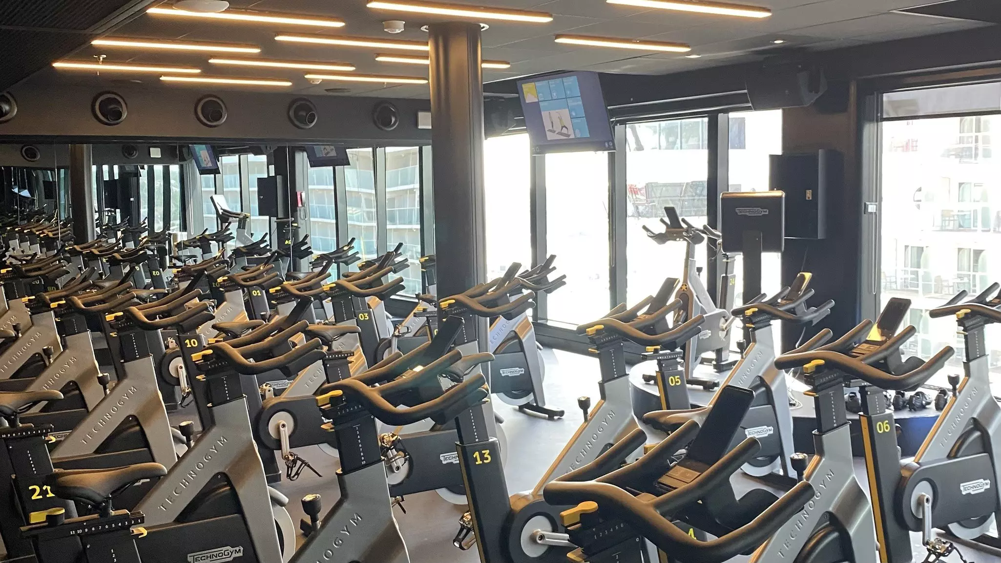 You can take several workout classes on board, including spin..jpg