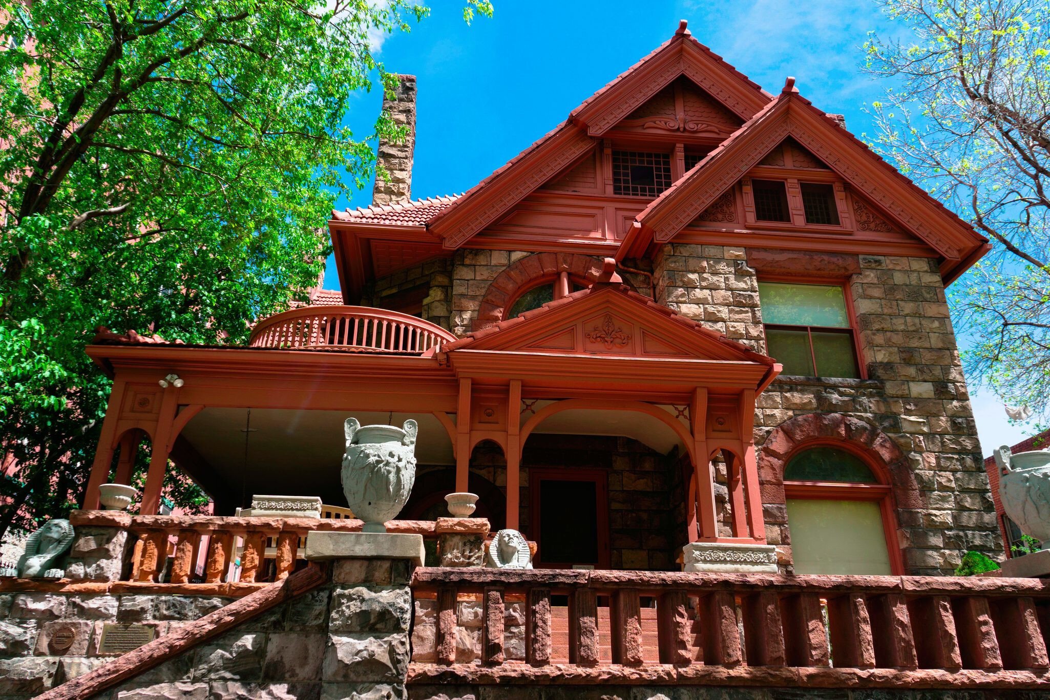 Denver, USA - May 4, 2014: The home of the famous Unsinkable Molly Brown in the  historic Capitol Hill Neighborhood in Denver, Colorado. Molly Brown gained fame by surviving the sinking of the Titanic. Molly Brown house
