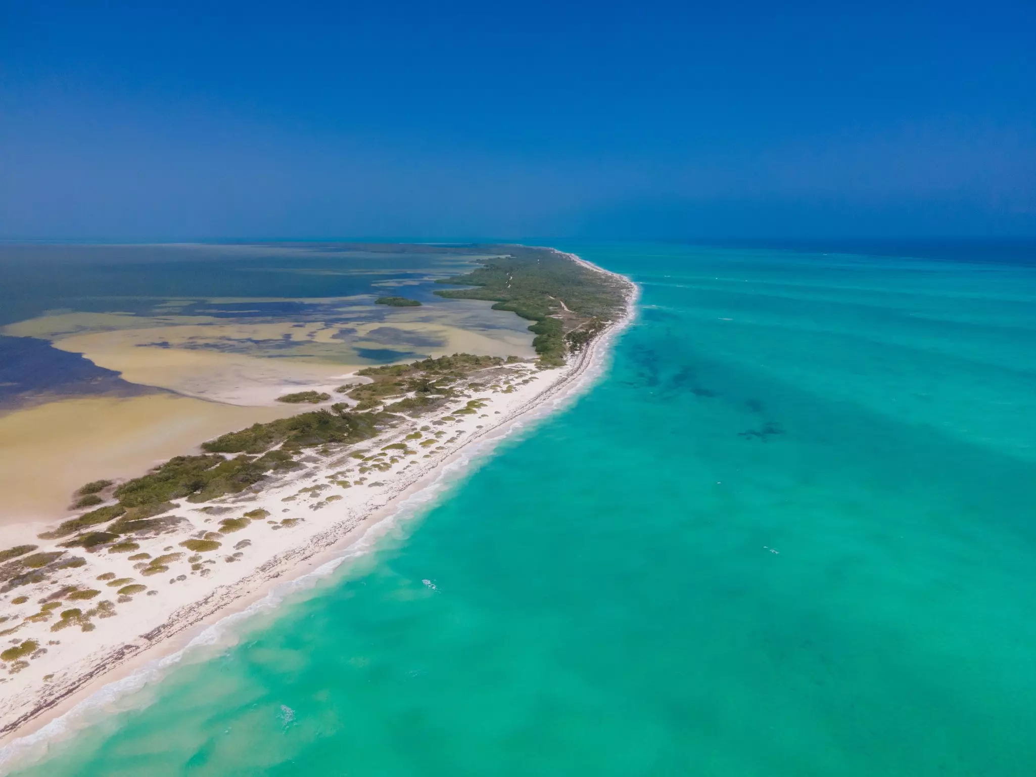 Aerial view of Isla Blanca, Quintana Roo, Mexico