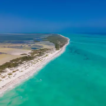 Aerial view of Isla Blanca, Quintana Roo, Mexico