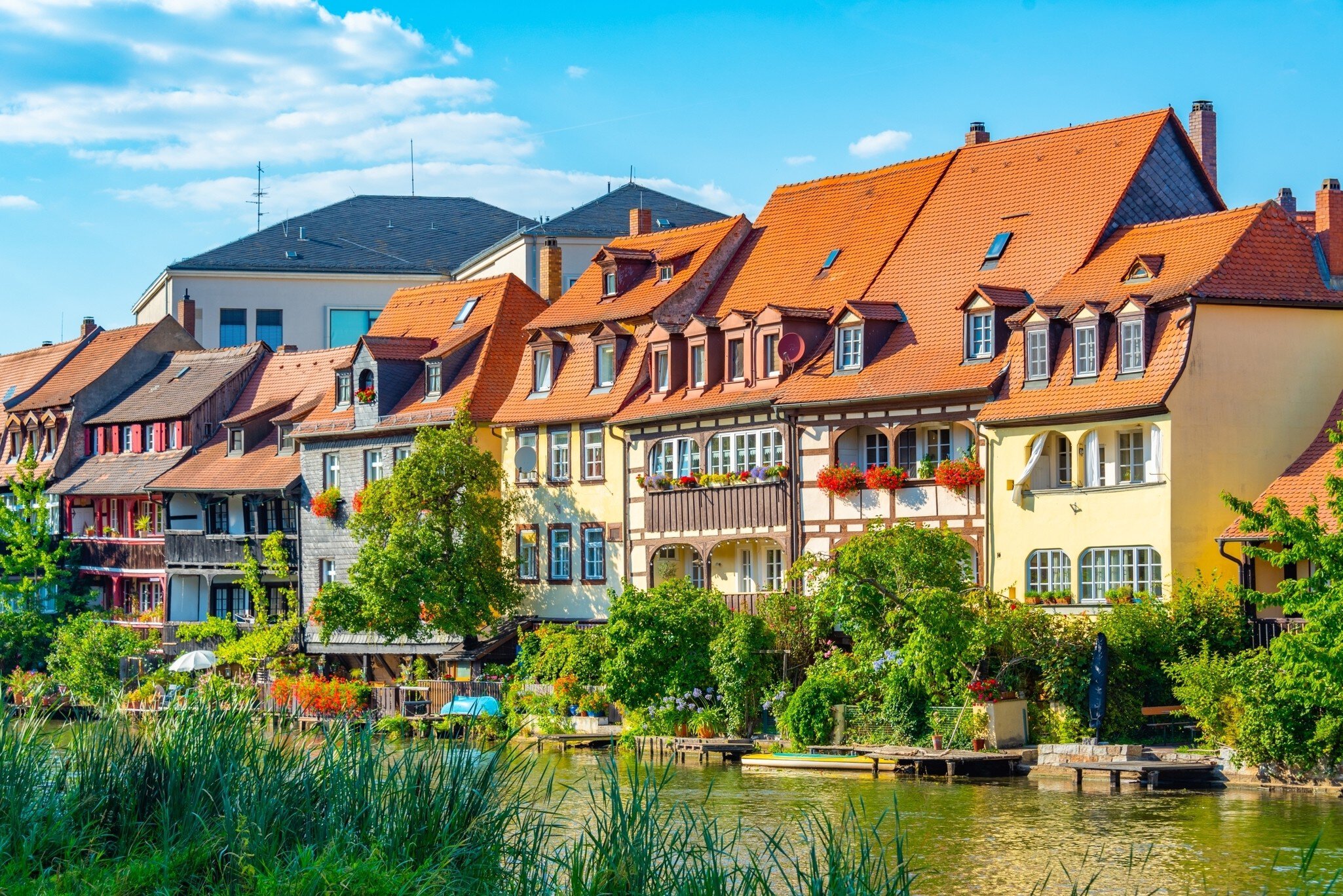 Little Venice district (Klein Venedig) of German town Bamberg.