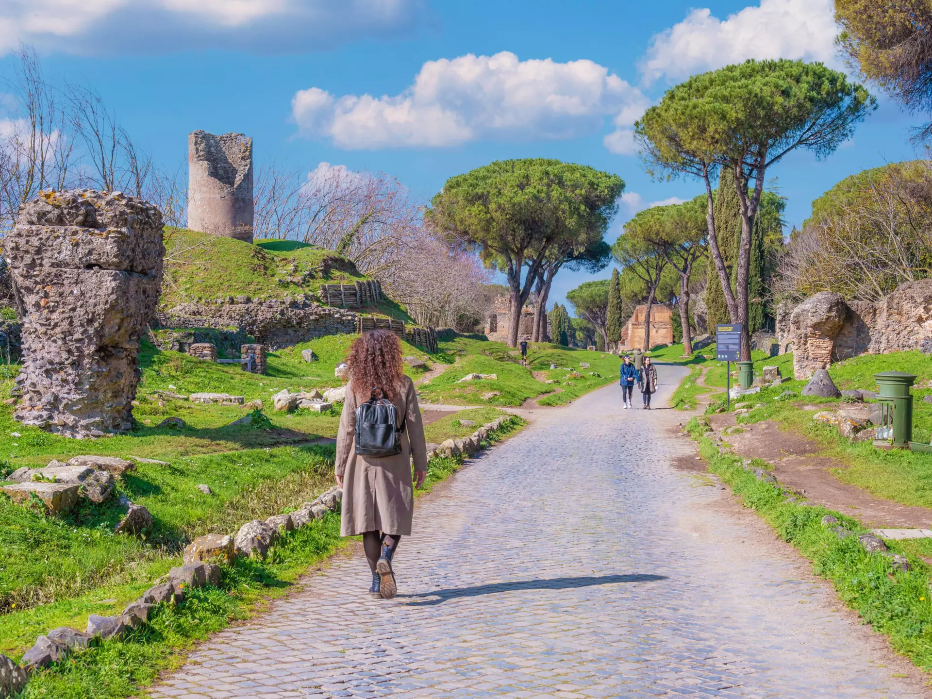 Archaeological ruins along the Appian Way in Rome