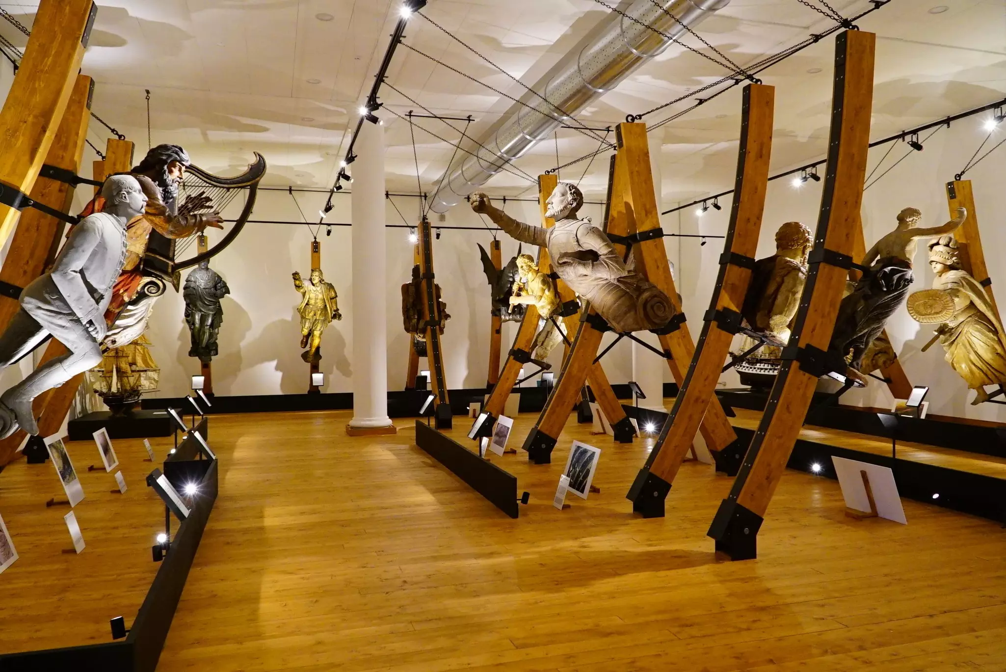 Ship figureheads in the Museo Tecnico Navale in La Spezia, Liguria, Italy.