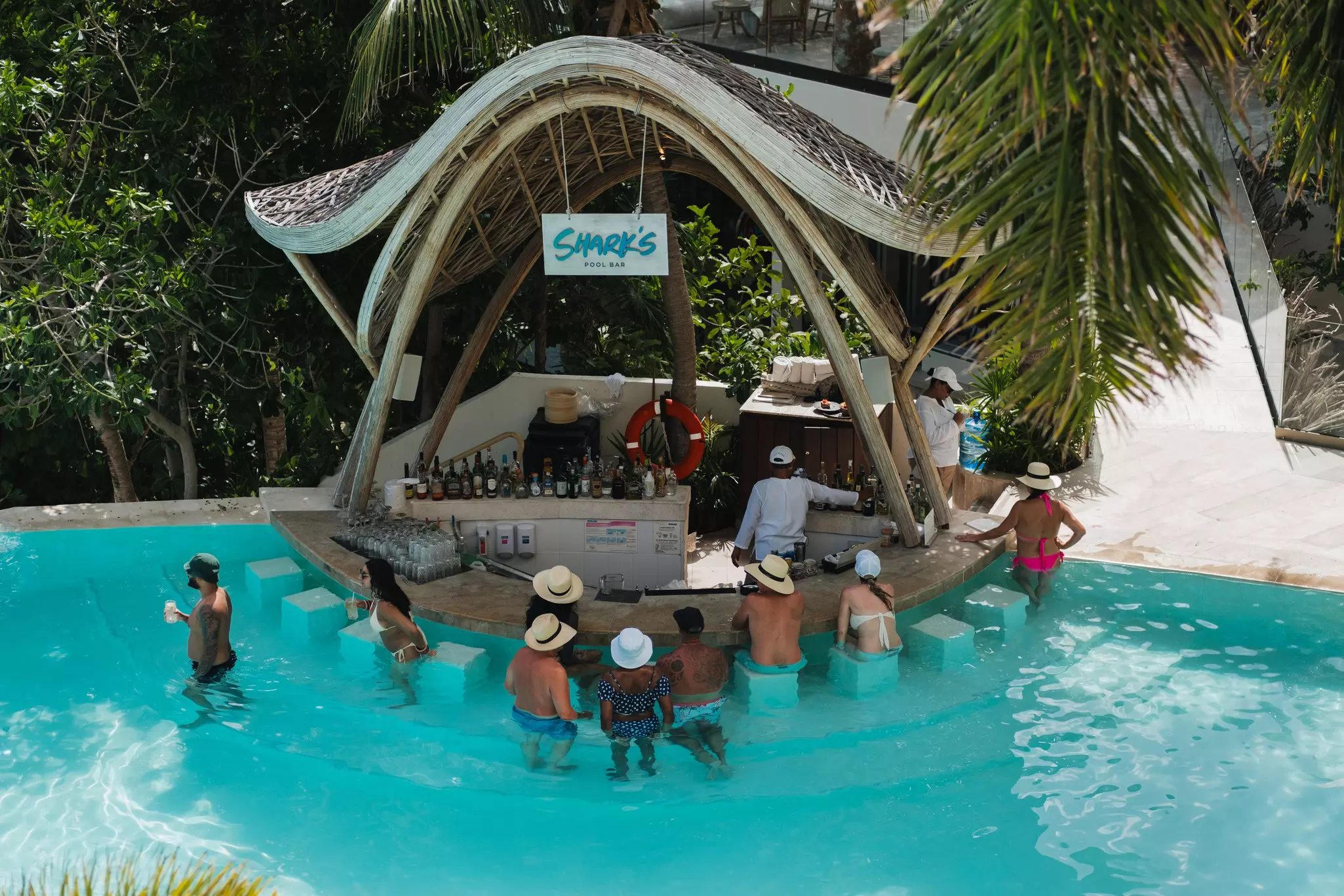 Shark's pool bar at Impression Isla Mujeres by Secrets