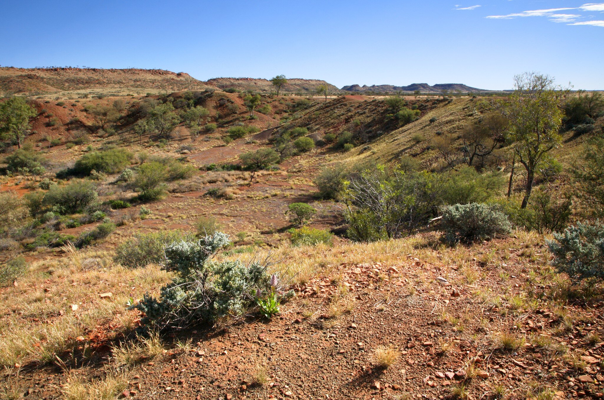 One of the Henbury Meteorite Craters in the outback of Northern Australia.