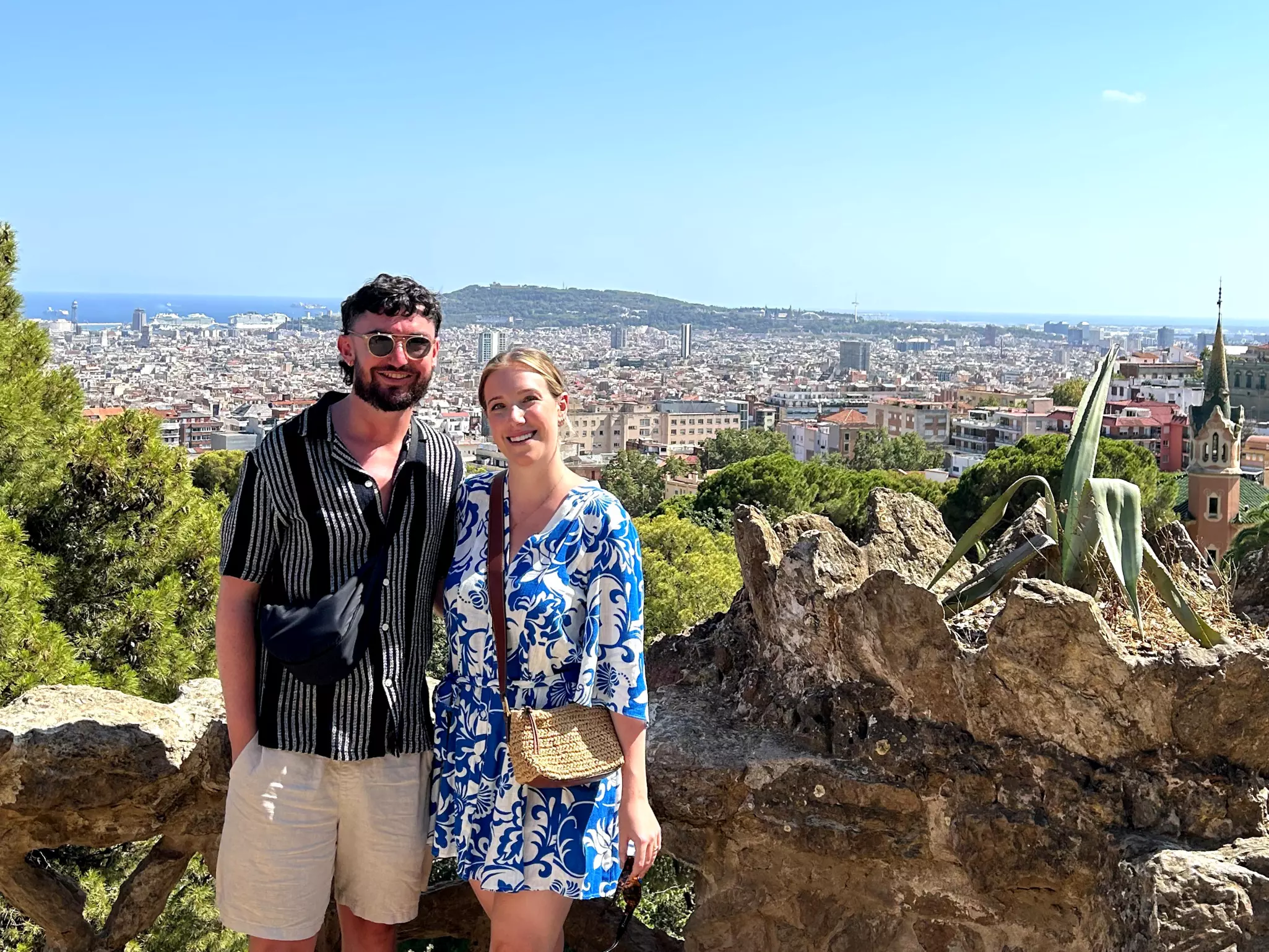 Amy and her fiancé Conall in Parc Guell © Amy Mulvaney
