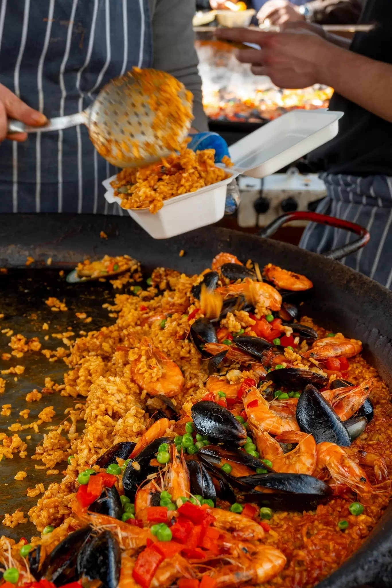 Street food at the Portobello Road Market in London, UK.