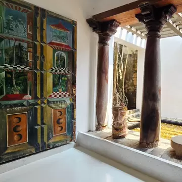Interior of Number 11, Geoffrey Bawa's Colombo residence in Sri Lanka.