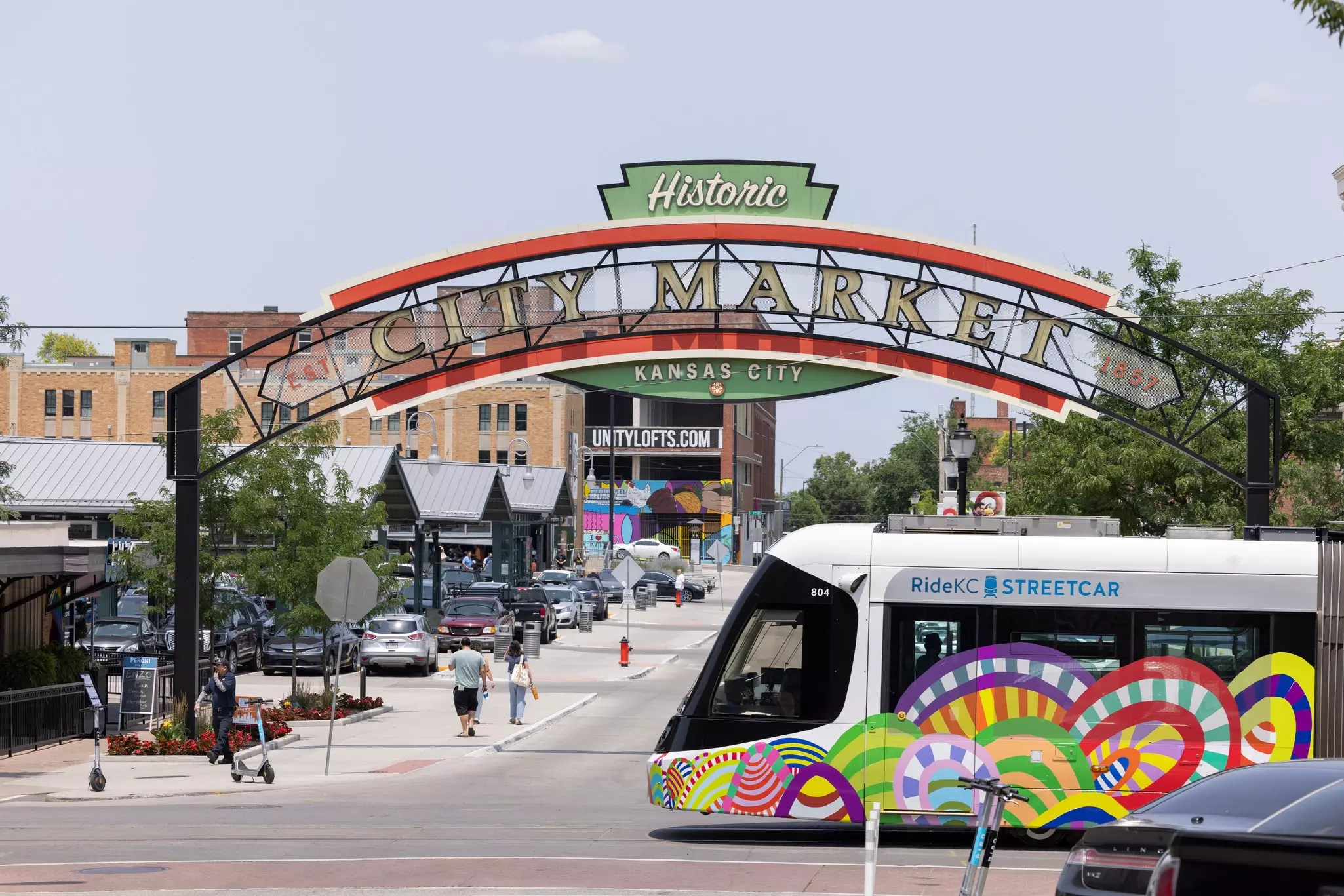 Kansas City, Missouri, USA - June 15, 2023:  Afternoon light shines on the historic City Market