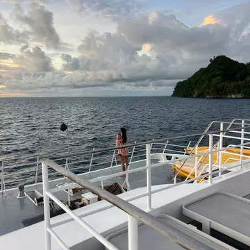 Watching the sunset from the Four Seasons Explorer in Palau. Jessica Lockhart/Lonely Planet