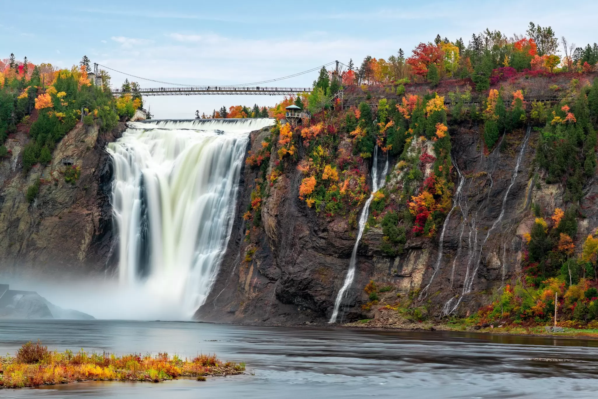 Montmorency Falls just outside of Québec City, Canada. MD Gomes/Shutterstock