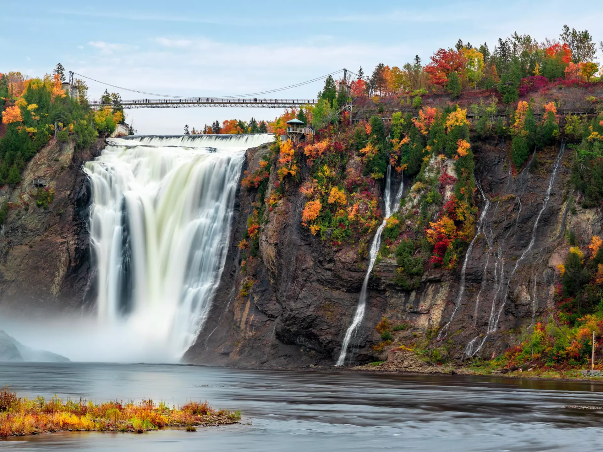 Montmorency Falls just outside of Québec City, Canada. MD Gomes/Shutterstock