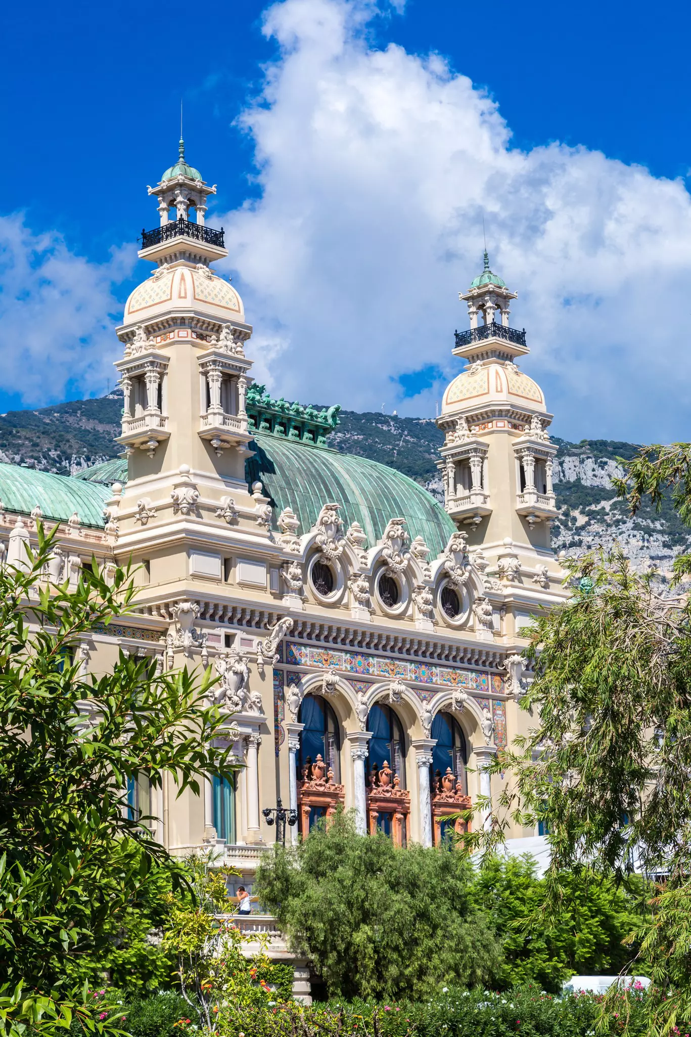 Rear view of the Casino de Monte Carlo in Monaco