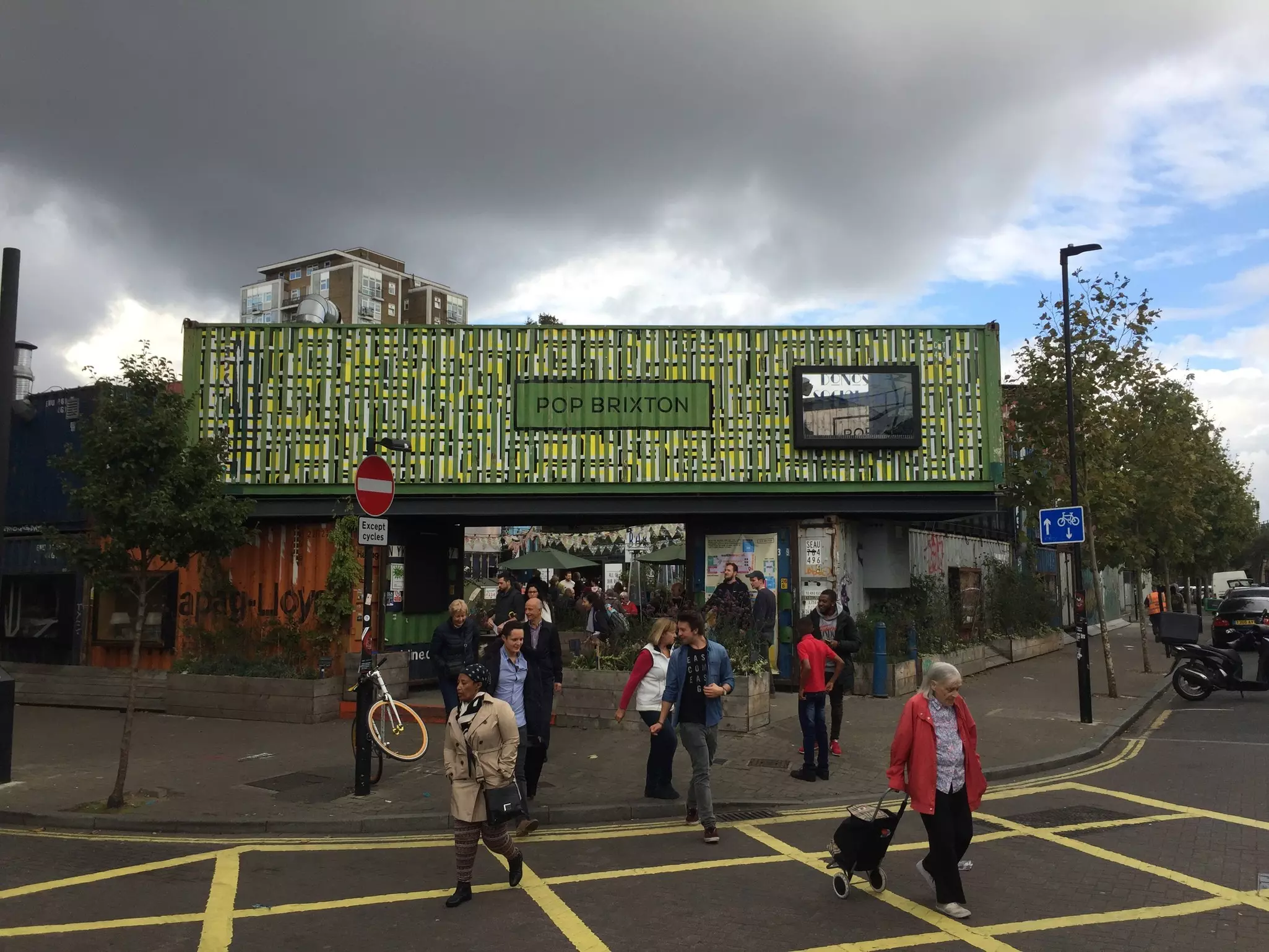 A road cuts through Manitou Springs, Colorado