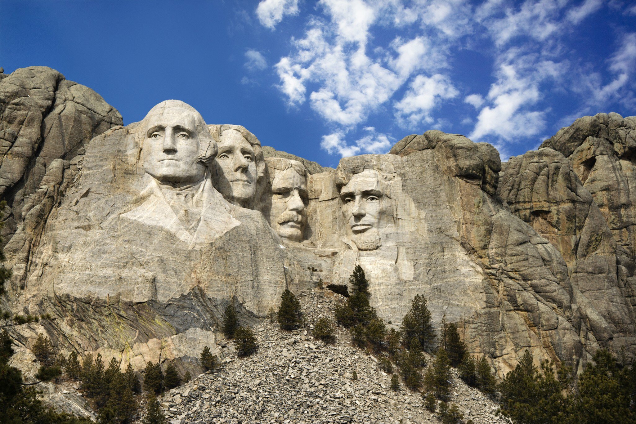 Presidential sculpture at Mount Rushmore National Memorial, South Dakota.
