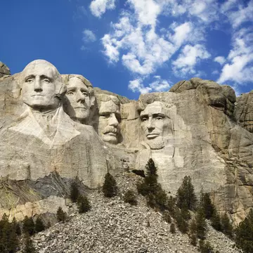 Presidential sculpture at Mount Rushmore National Memorial, South Dakota.
